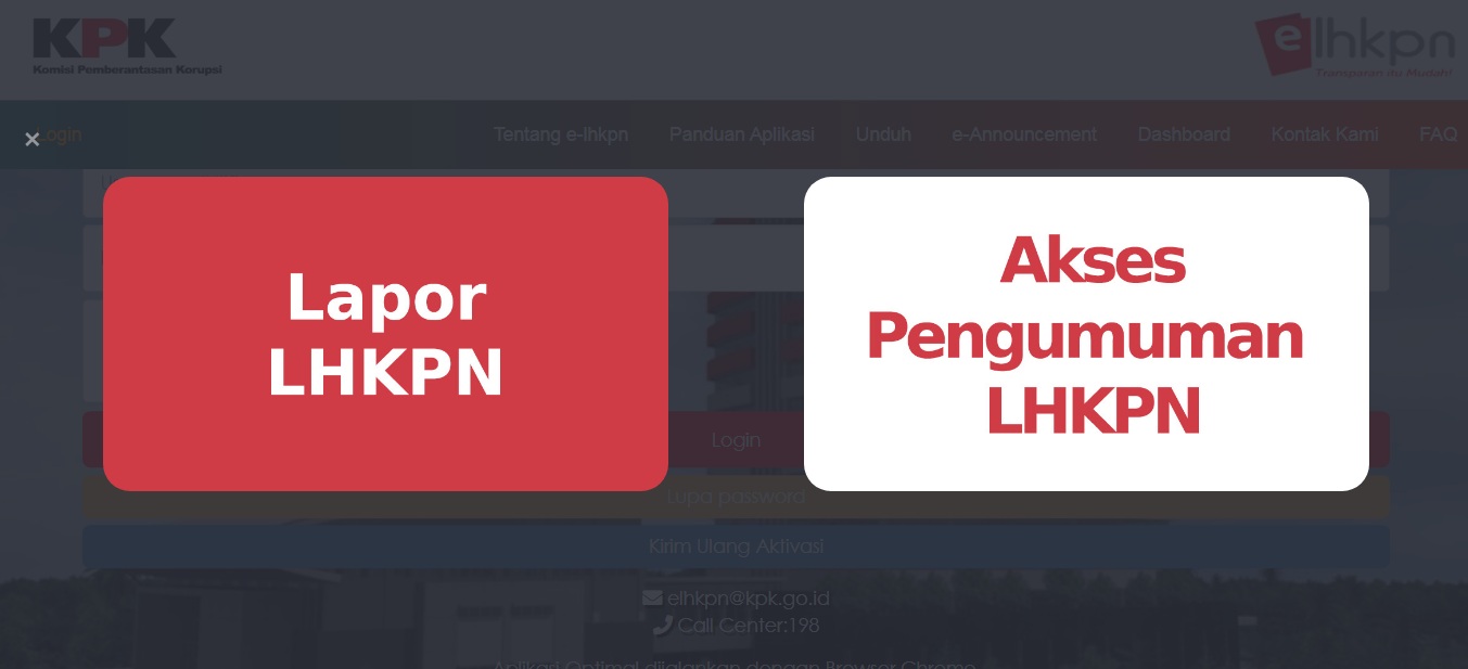Bakal calon kepala daerah bisa melaporkan LHKPN melalui website KPK.