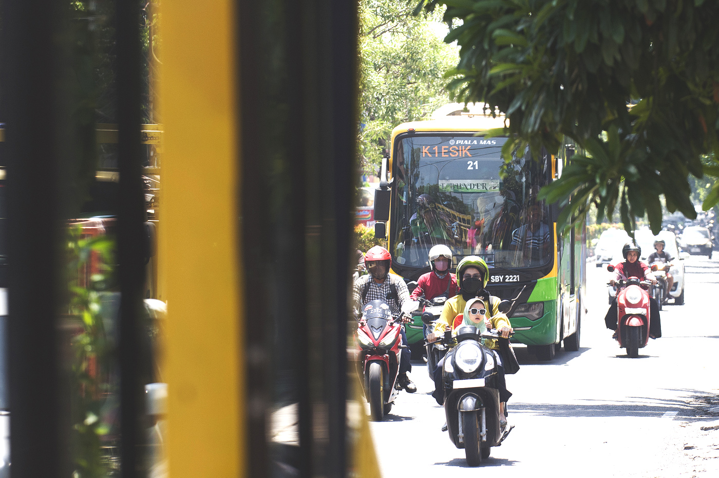 BEROPERASI BULAN DEPAN: Persiapan operasional Koridor V Bus Trans Jatim sudah 85 persen.