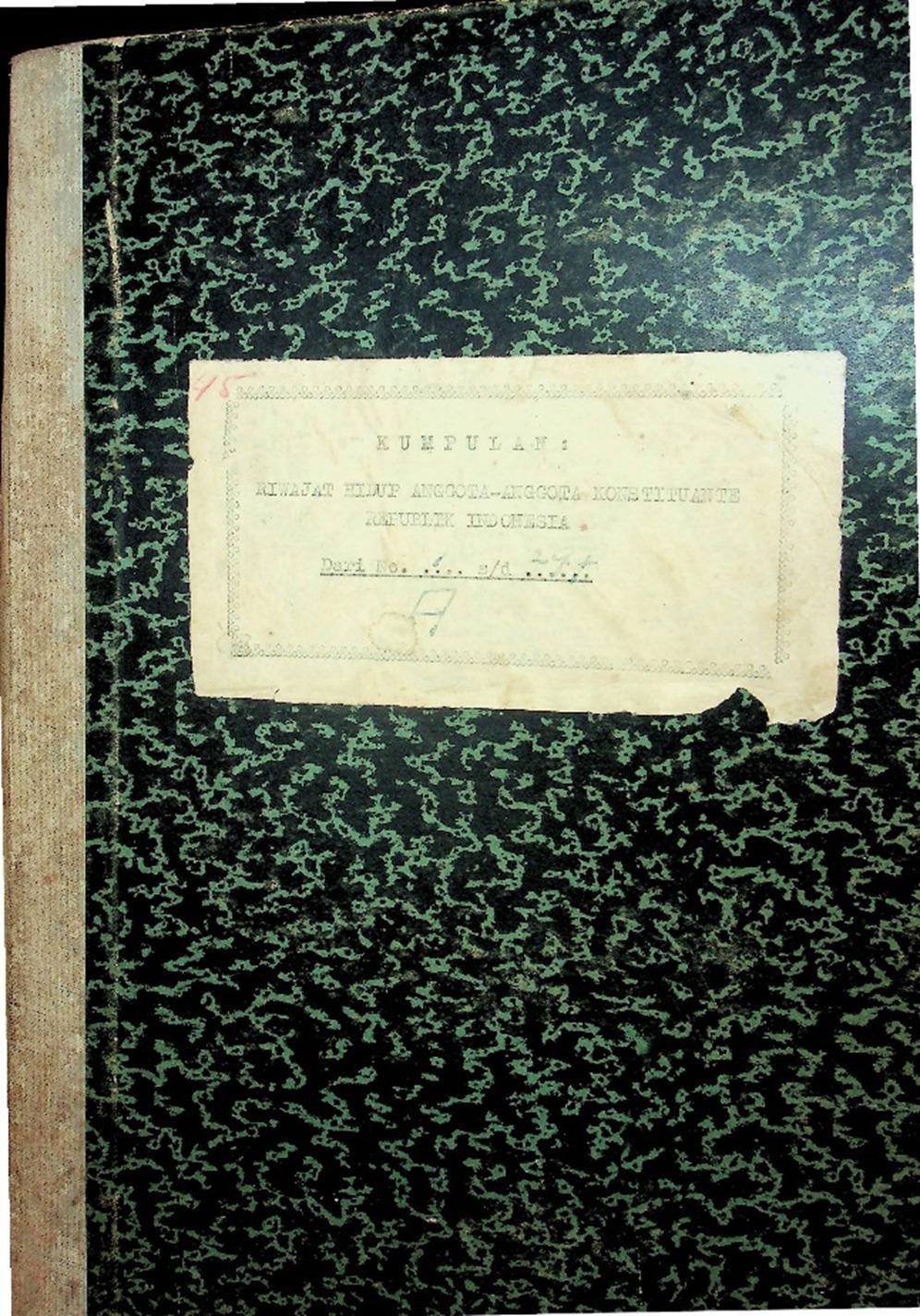 Cover Arsip Riwayat Hidup Anggota Dewan Konstituante RI.