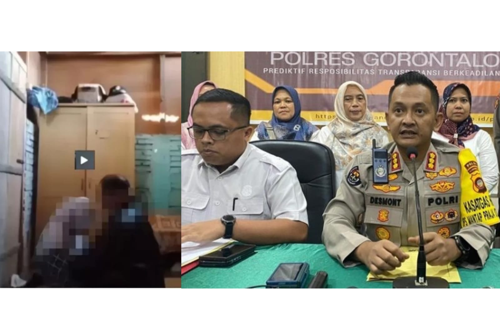 MEMALUKAN: Konferensi pers kasus oknum Guru di Gorontalo yang berbuat mesum dengan salah satu siswinya.