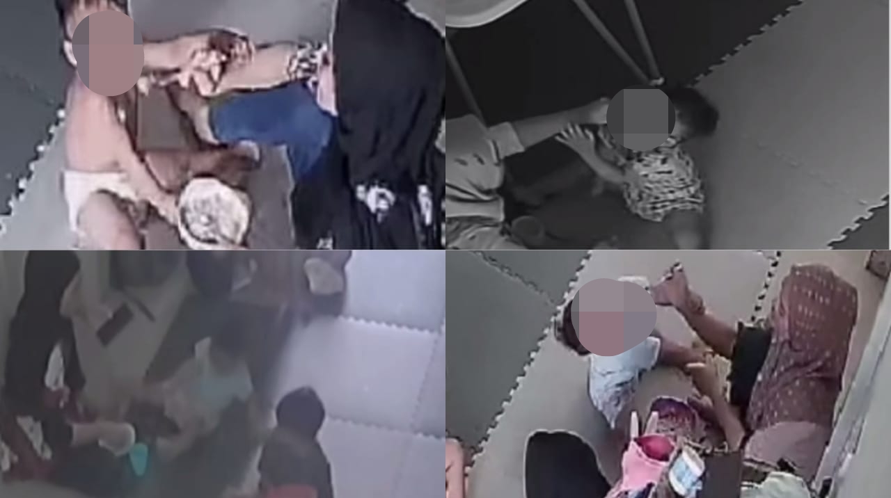 Pengasuh Daycare di Medan lakukan kekerasan pada anak-anak asuhnya.
