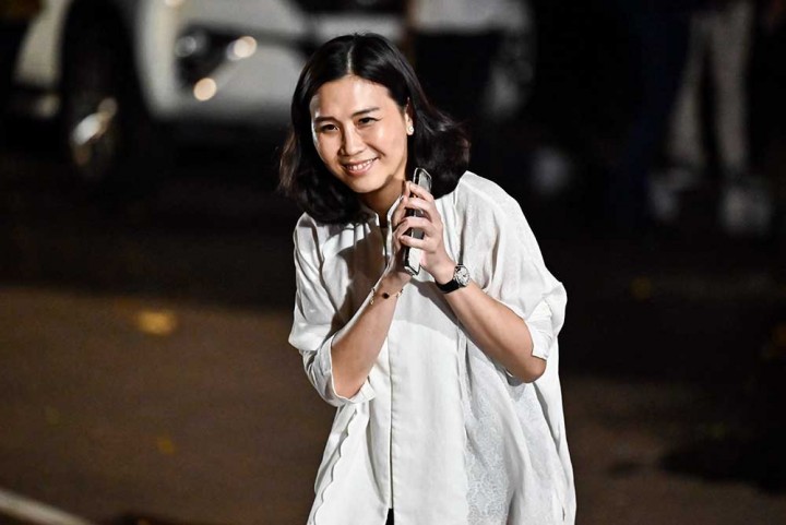 Veronica Tan saat dipanggil presiden terpilih Prabowo Subianto ke kediamannya di Kartanegara, Jakarta Selatan, Senin (14/10) malam.