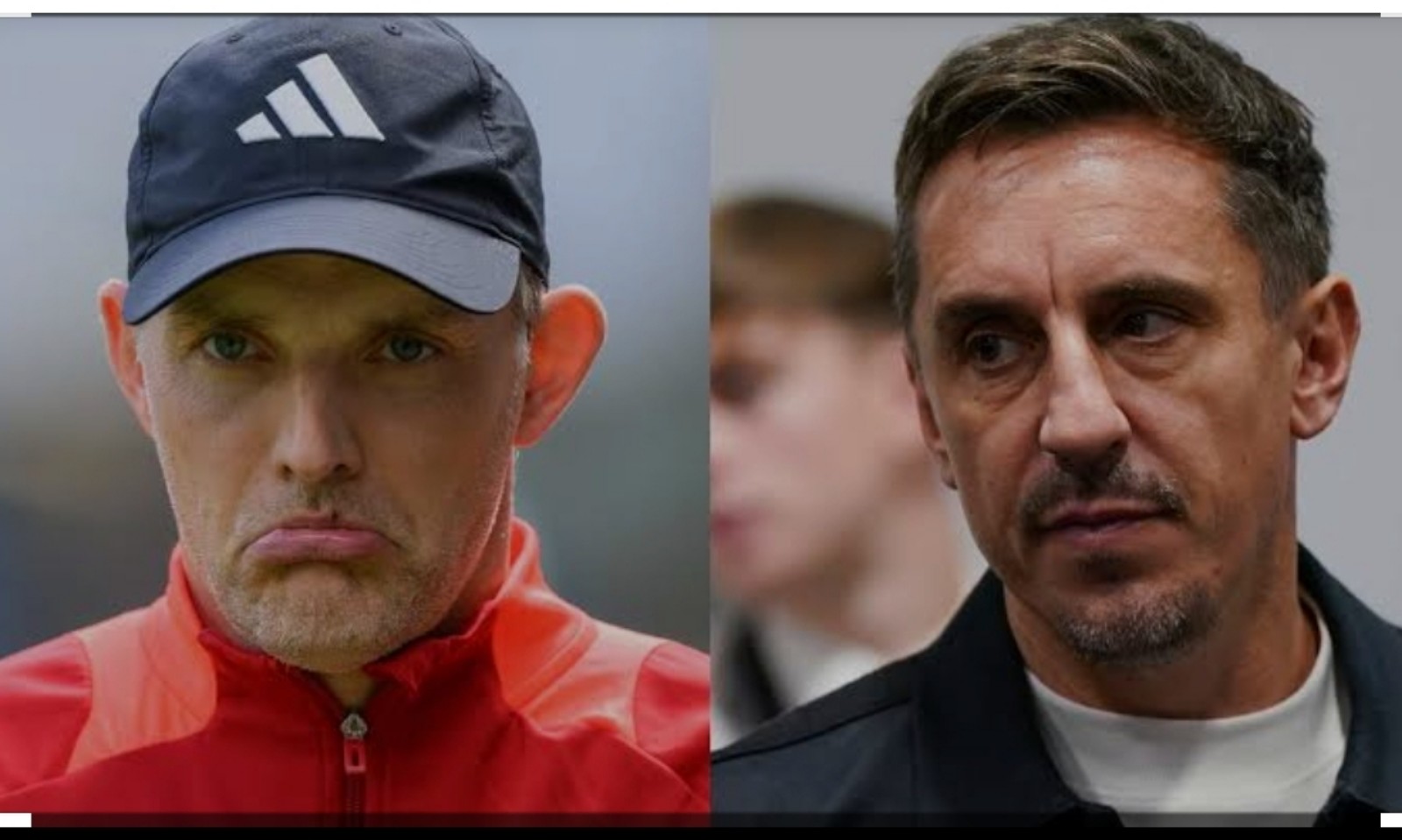 Thomas Tuchel (kiri) dan Garry Neville