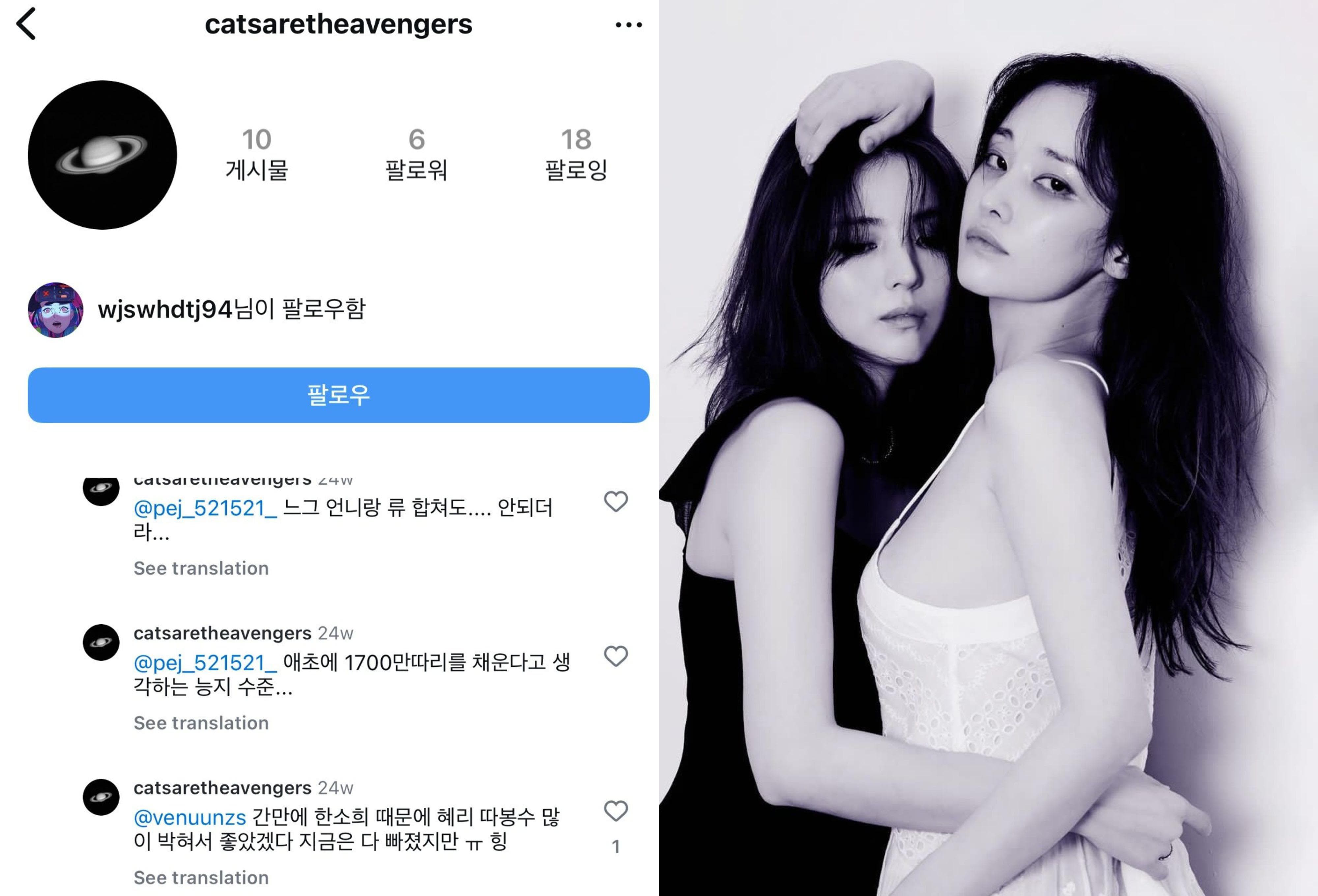 Tangkapan layar akun @catsaretheavengers yang menyebarkan komentar jahat kepada Hyeri.
