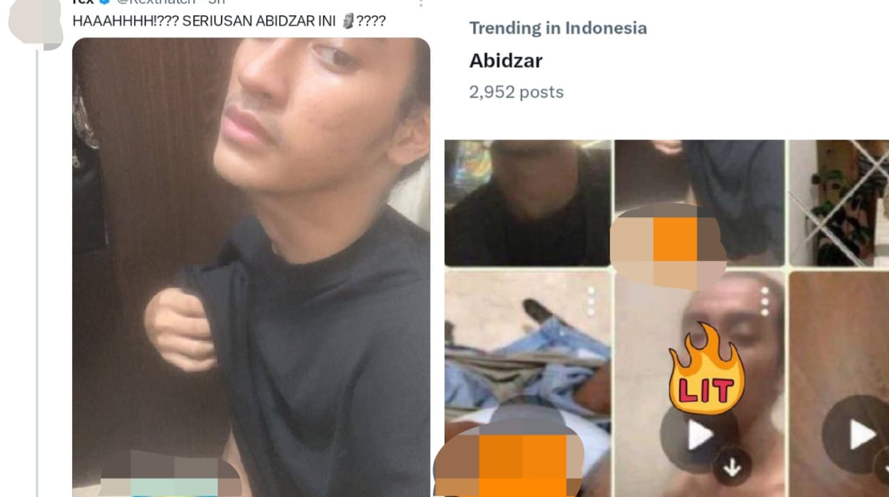 Foto pemuda mirip Abidzar Alghifari lakukan selfie pamer alat vital tersebar di X/Twitter.