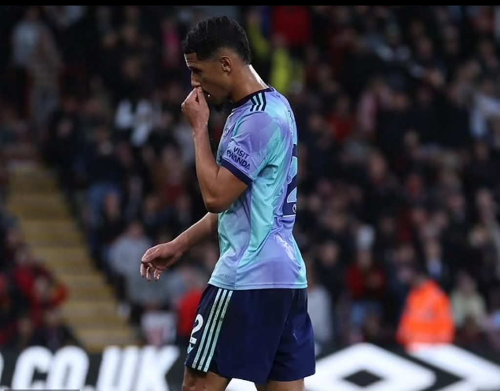 Pemain bertahan andalan Wolliam Saliba kartu merah dan Arsenal kesulitan untuk mengimbangi Bournemouth