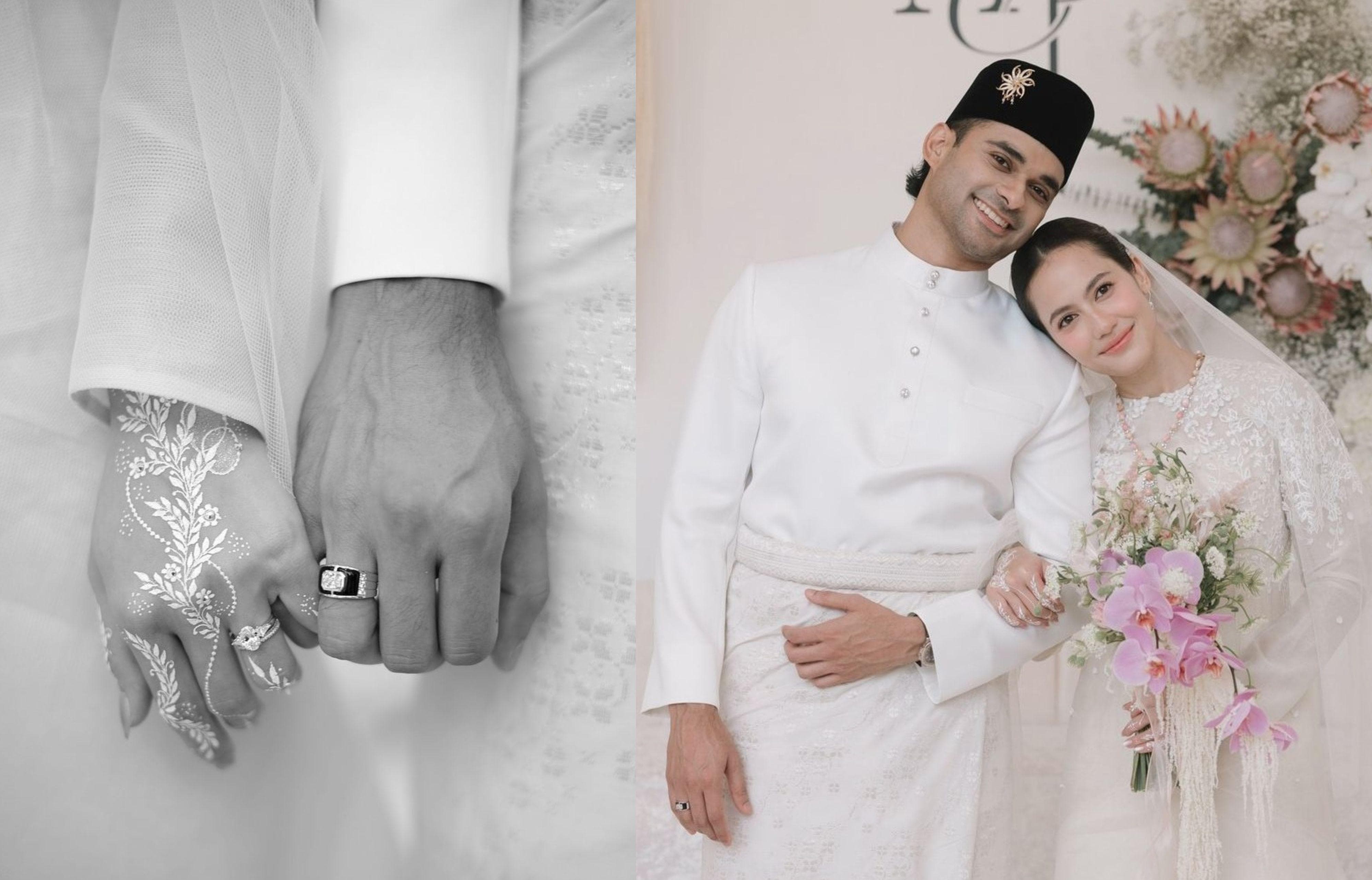 Potret Pevita Pearce dan sang suami, Mirzan Meer, dengan balutan pakaian pengantin khas Malaysia.