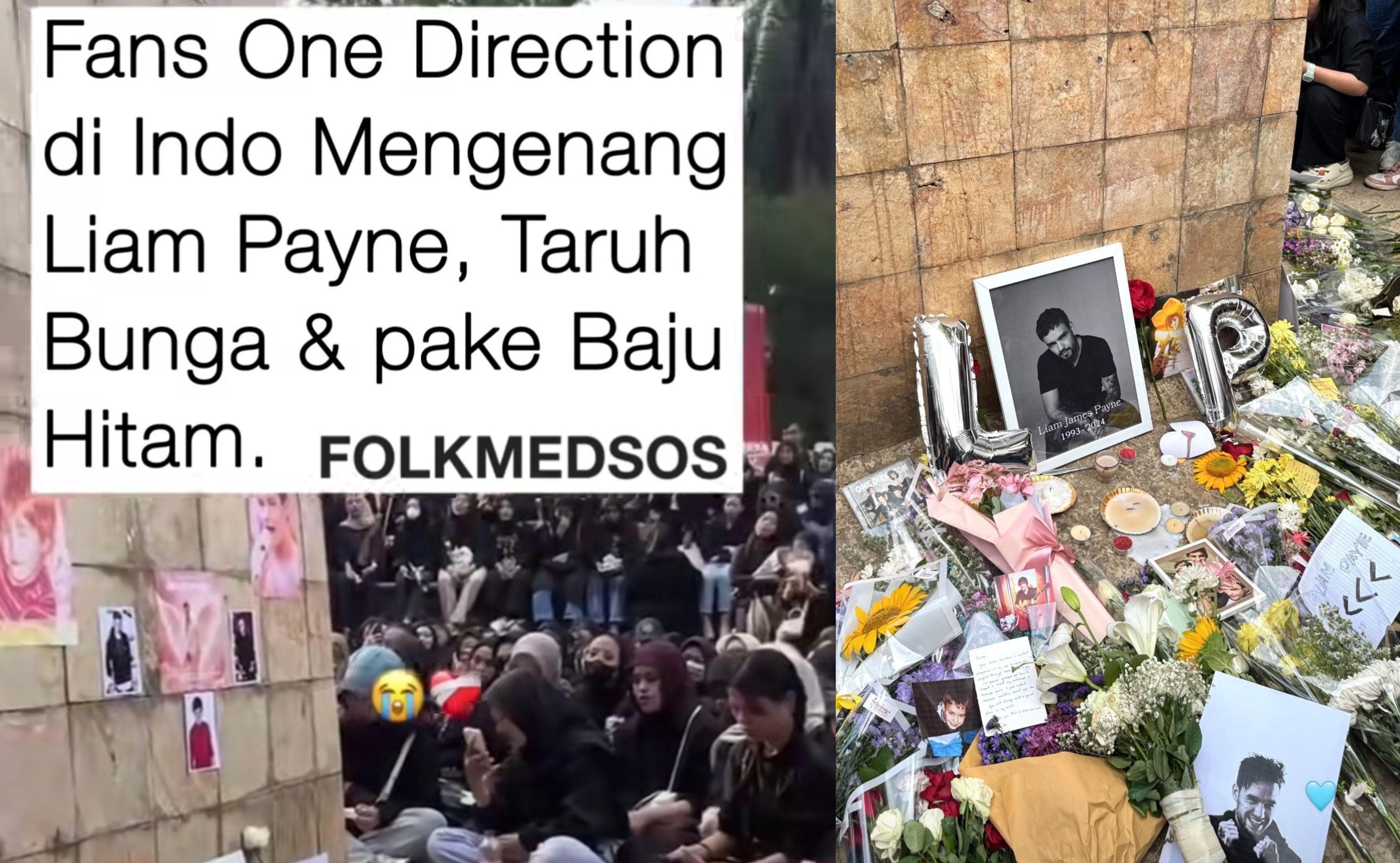 RAMAI: Suasana acara pertemuan   enggemar One Direction di Jakarta mengenang kepergian Liam Payne