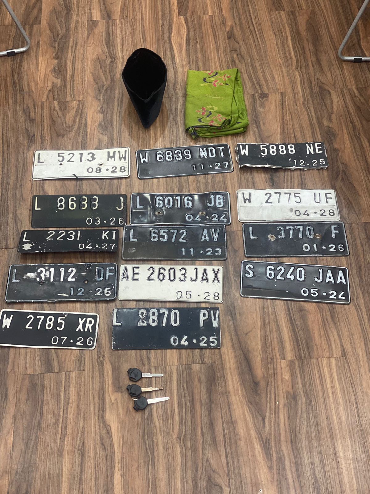 Barang bukti curanmor yang disita polisi di Surabaya. (IST)