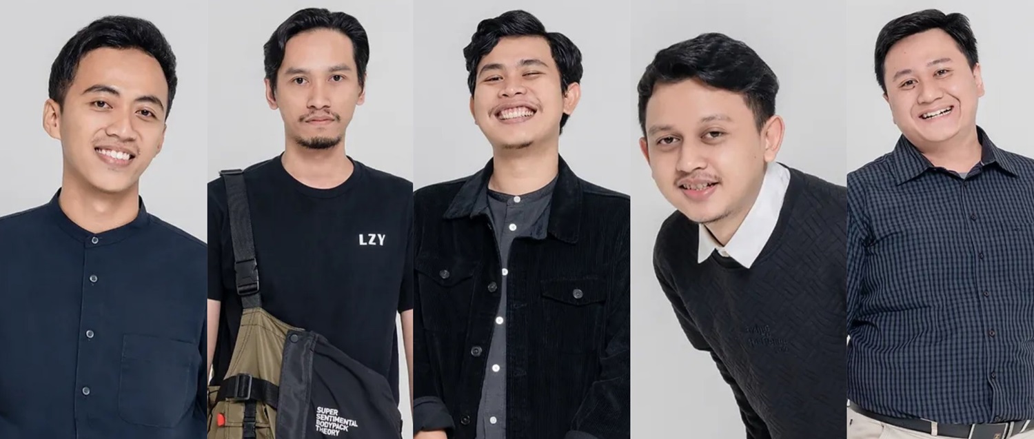 Founder LZY Visula, dari kiri, Akbar Maulana, Tedi Mursalat, Dwi Prasetyo, Esa Perkasa, dan Moch Edo Barrudy.