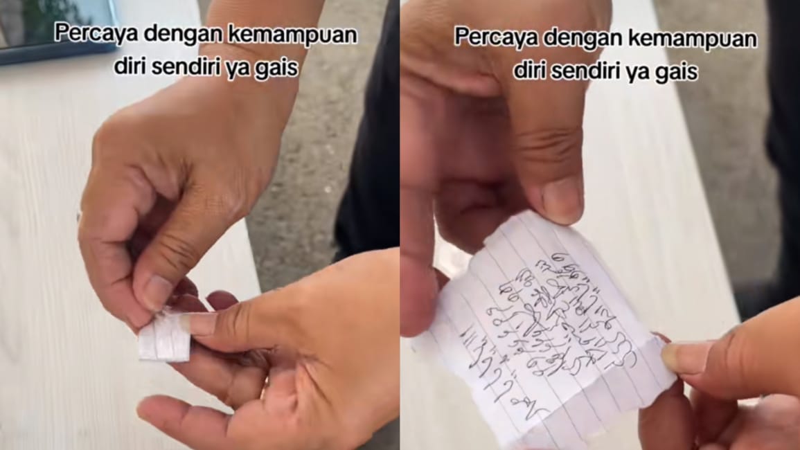 Tangkapan layar video panitia membuka jimat milik peserta SKD CPNS 2024