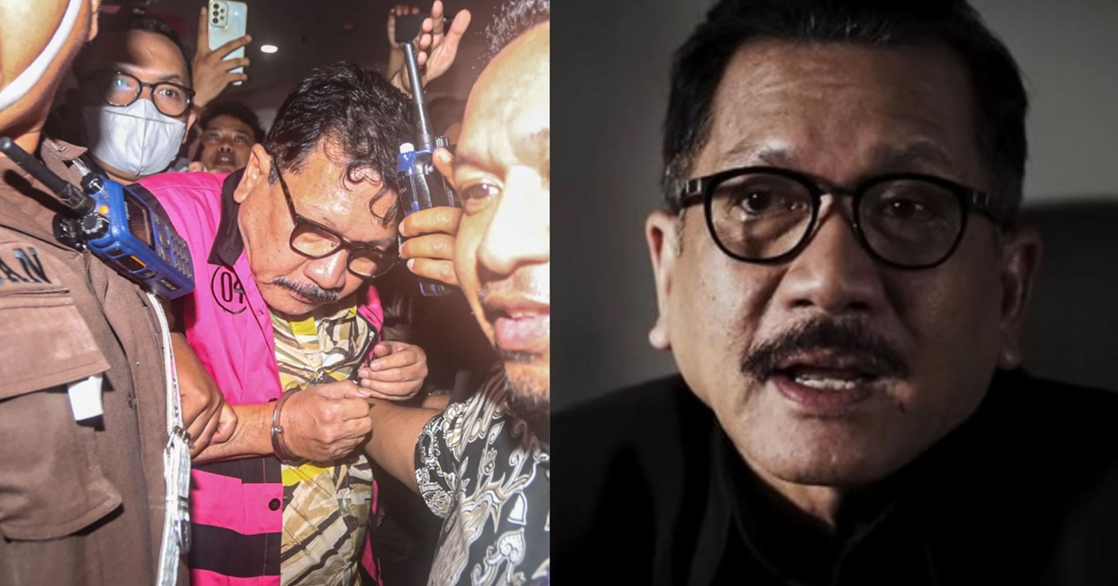 Mantan pejabat Mahkamah Agung Zarof Ricar mengenakan rompi tahanan usai diperiksa di Gedung Kejaksaan Agung, Jakarta, Jumat (25/10).