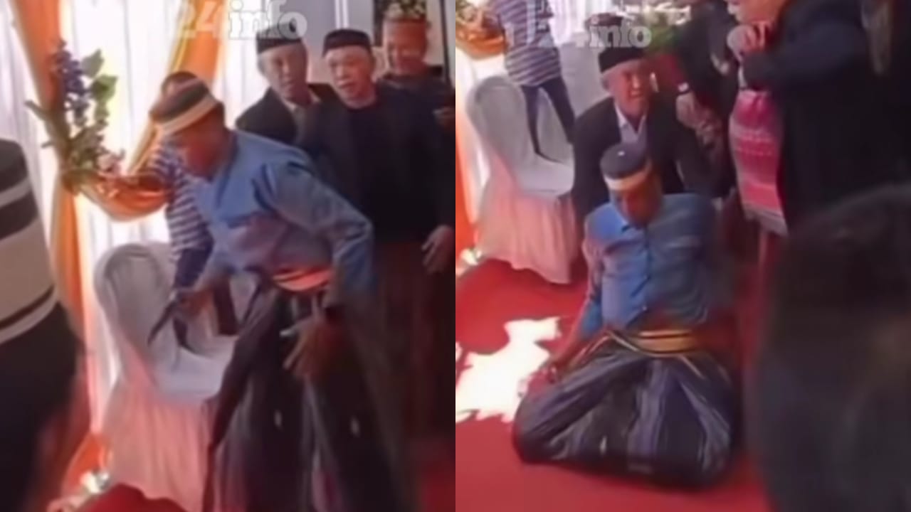 Tangkapan video seorang pemuda tewas ketika melakukan tradisi angngaru di pesta pernikahan di Pangkep, Sulsel.