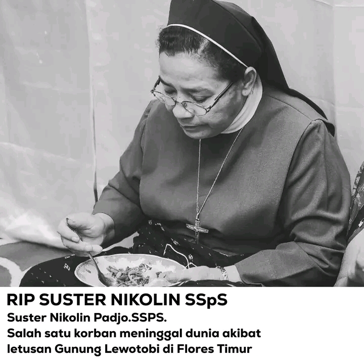 Suster Nikolin jadi korban meletusnya Gunung Lewotobi di Flores Timur, NTT. (IST)