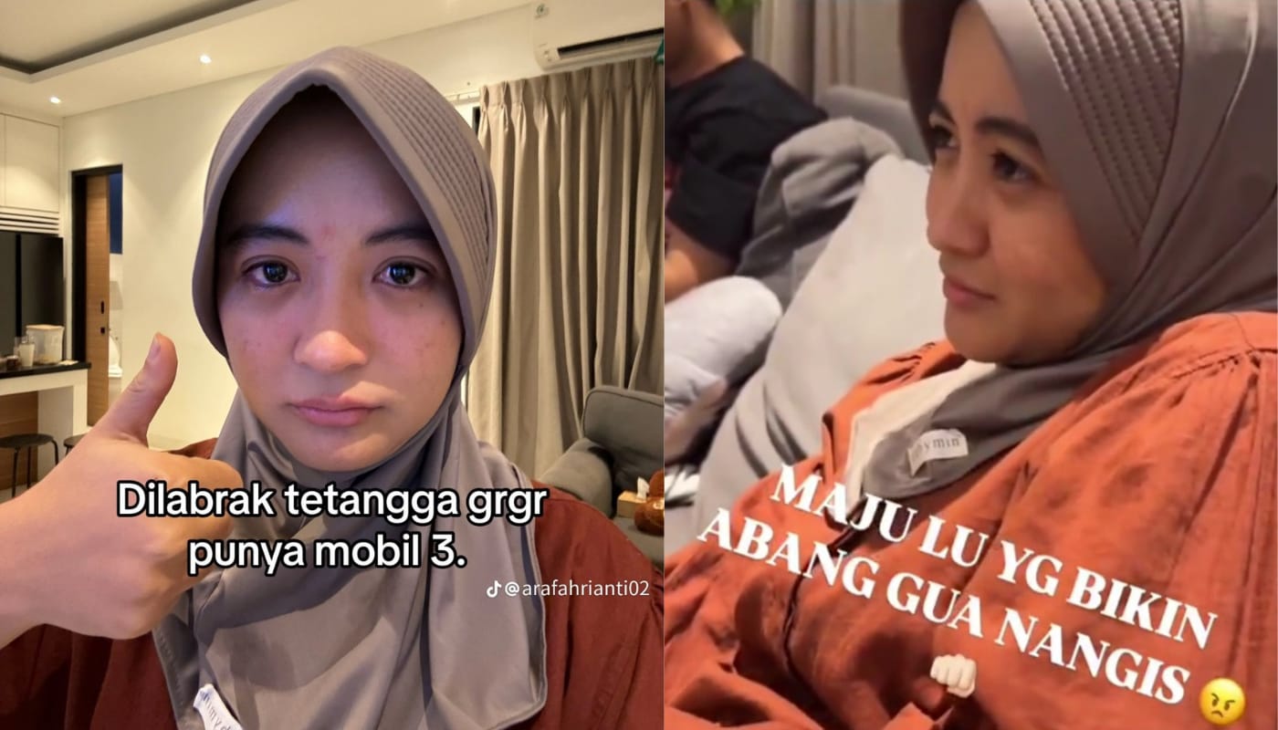 Unggahan Arafah yang mengaku dilabrak tetangga karena punya mobil tiga.