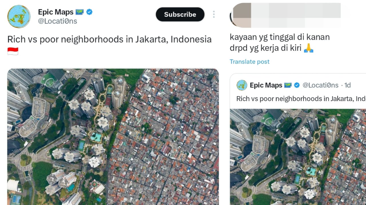 Unggahan yang penuh kontra tentang foto kota Jakarta dari udara.