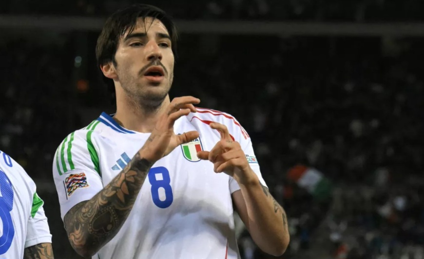Sandro Tonali jadi penentu lolosnya Italia ke perempat final UEFA Nations League.