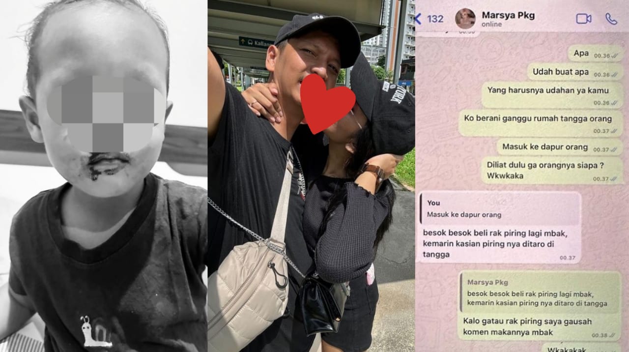 Foto Azka, anak Sonia dan Akbar yang diduga trauma hingga sering mimisan dan bukti perselingkuhan Akbar dengan pelakor bernama Sonia.