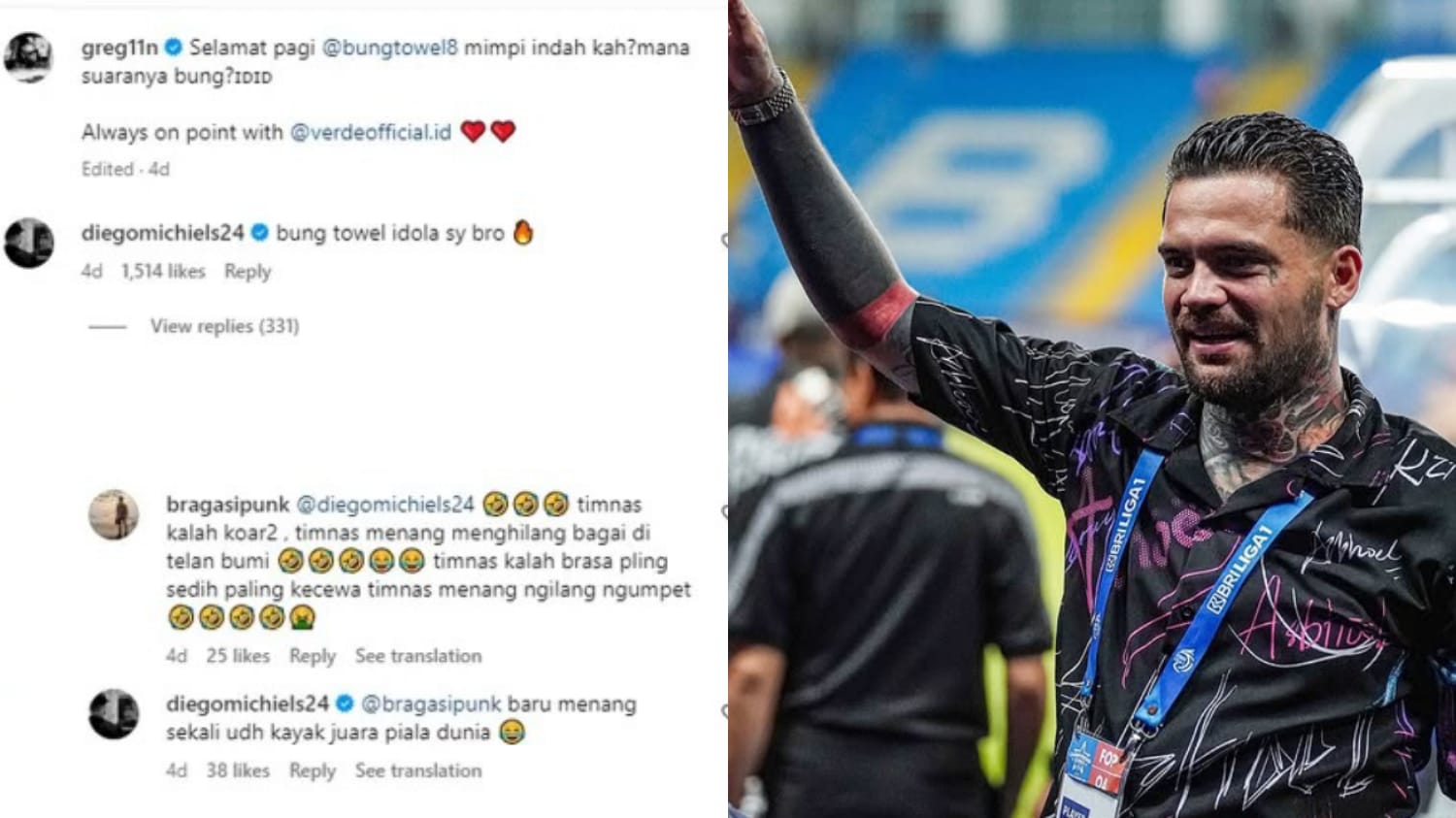 Komentar nyinyir Diego Michels yang sindir euforia kemenangan Timnas yang dianggap berlebihan.
