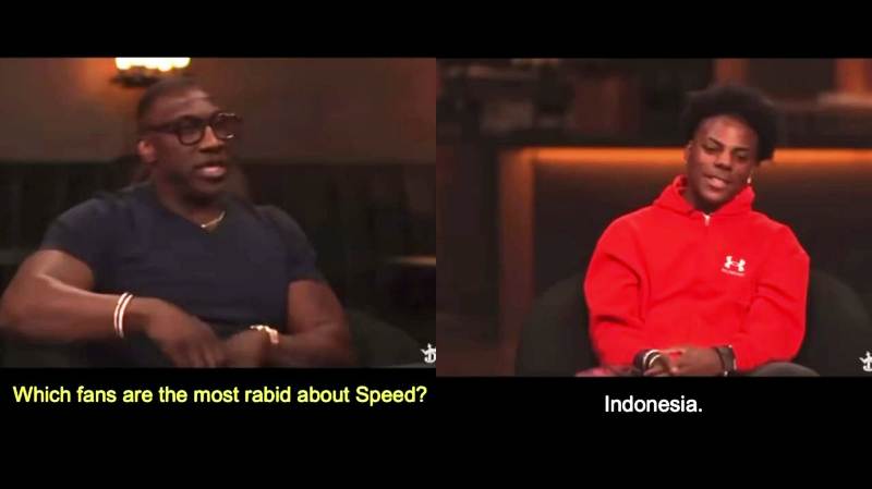 Momen IShowSpeed puji fans Indonesia saat melangsungkan tur dunia dalam podcast milik Shannon Sharpe.