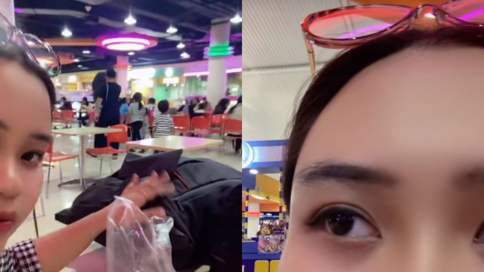 Tangkapan layar video wanita curhat didatangi pria lansia di Foodcourt Royal Plaza Surabaya minta dicium tangannya sambil divideokan.