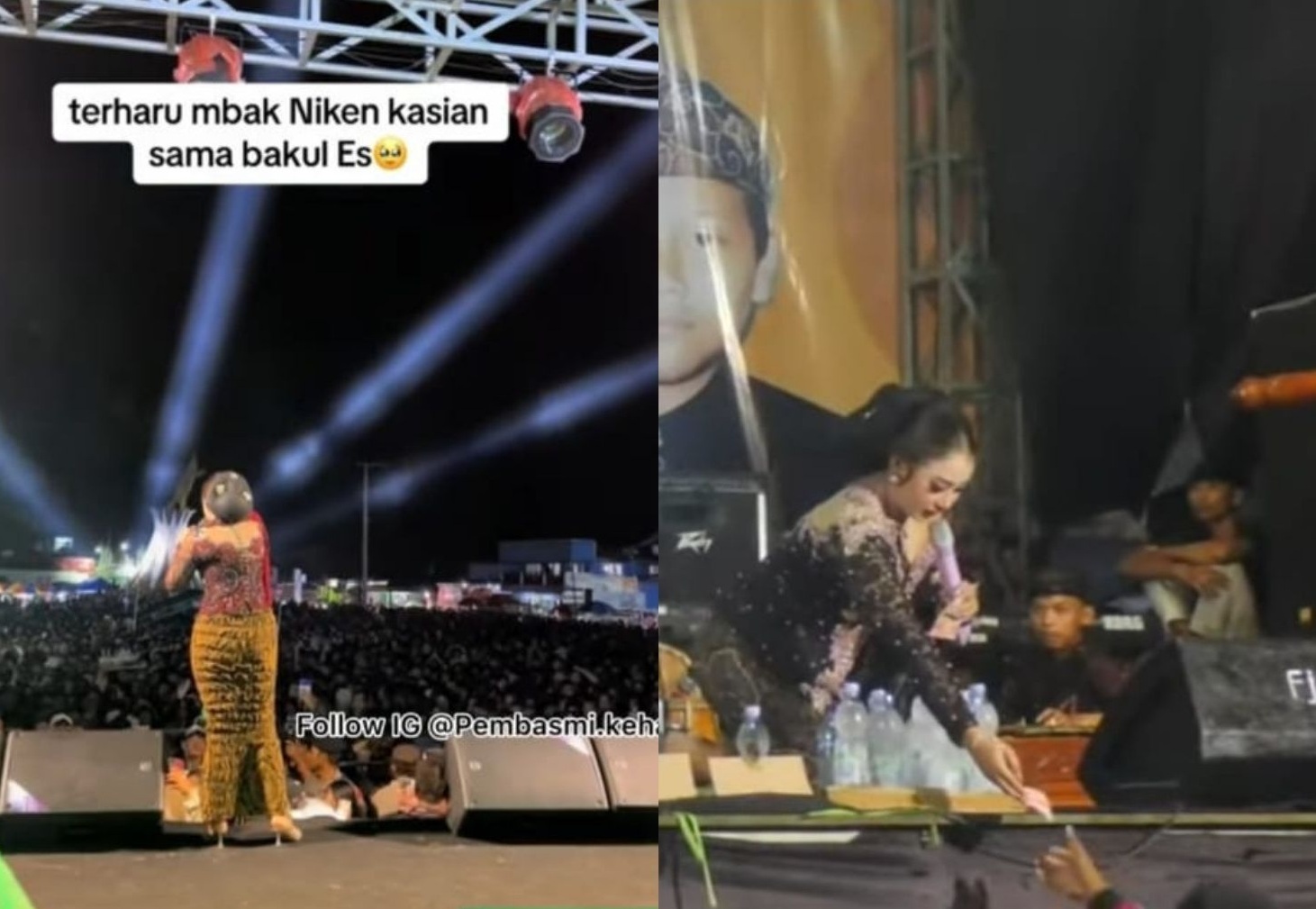 Niken memang dikenal selalu memborong dagangan penjual yang berjualan di konsernya.
