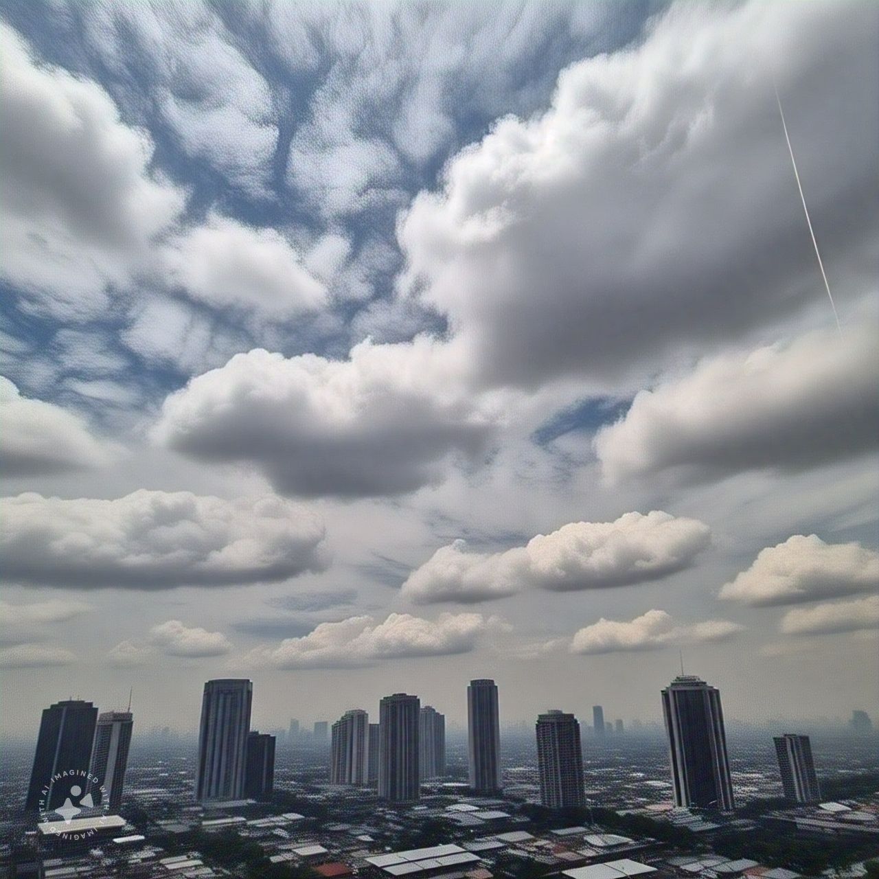 Ilustrasi awan mendung di Surabaya. Siap-siap nikmati hujan. (AI)