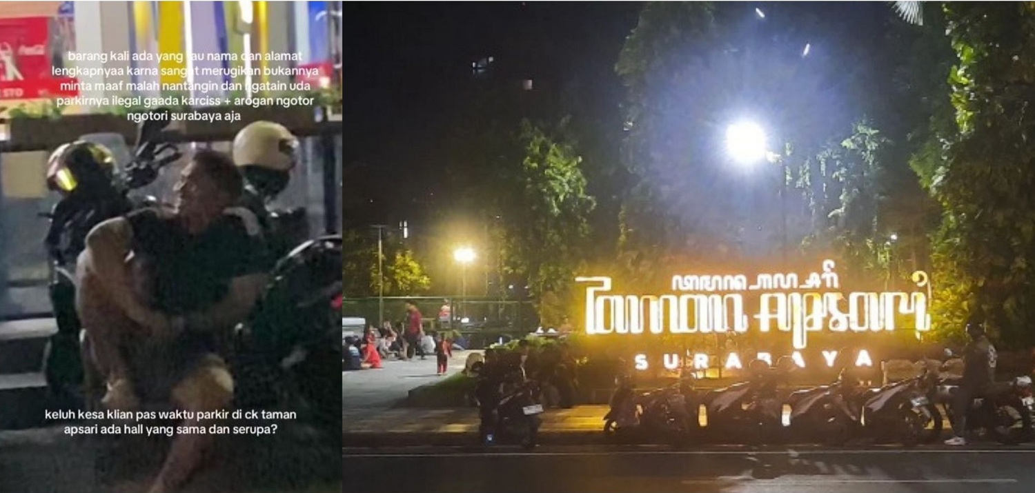 Jukir di sekitar area Taman Apsari diduga lakukan tindak arogansi pada pengunjung.