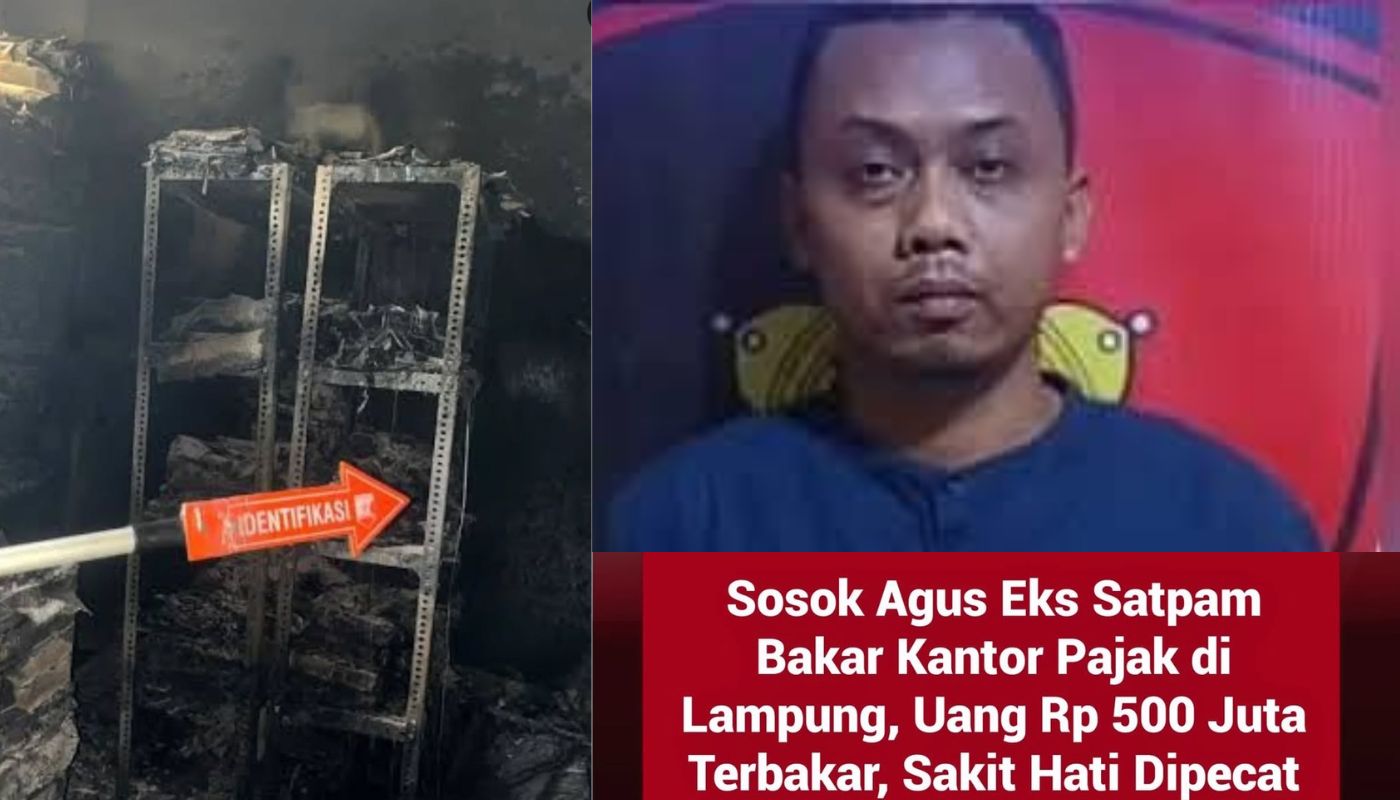 Agus mantan security yang membakar kantor pajak Kotabumi, Lampung Utara.