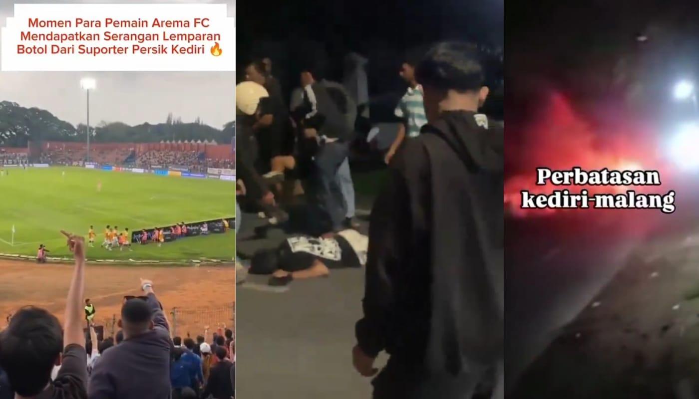 Bentrok Persikmania vs Aremania di perbatasan Malang-Kediri.