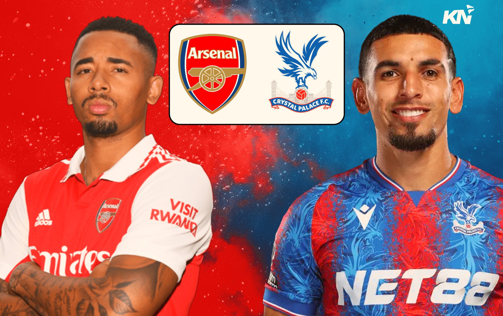 Adu tajam antara Gabriel Jesus dan Ismaila Sarr di laga Arsenal vs Crystal Palace.