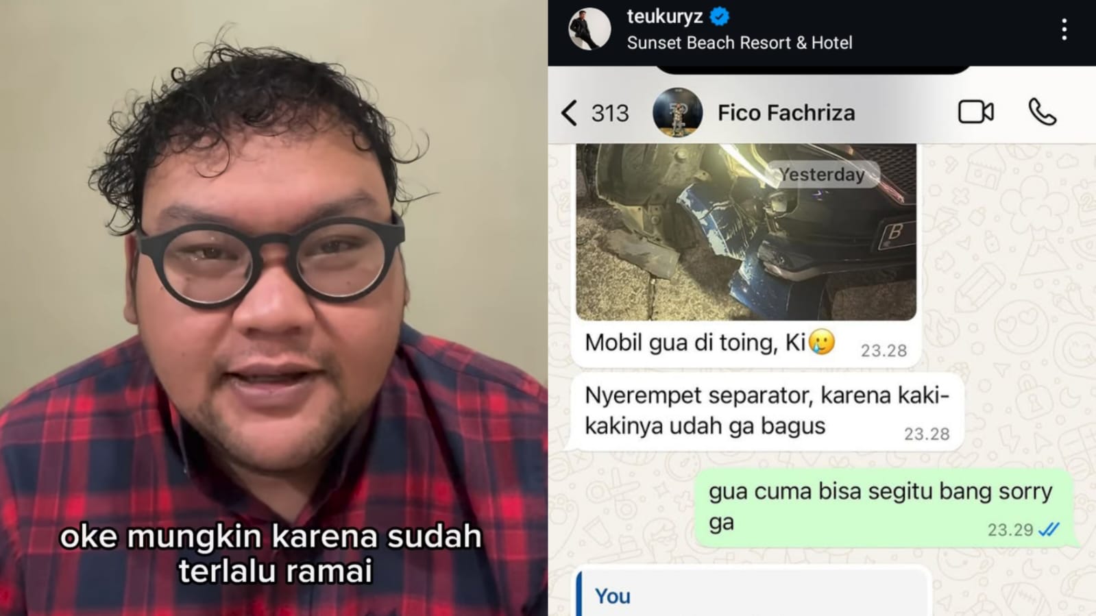 Komika Fico Fachriza diduga melakukan penipuan kepada rekan-rekan artis dengan modus korban kecelakaan.