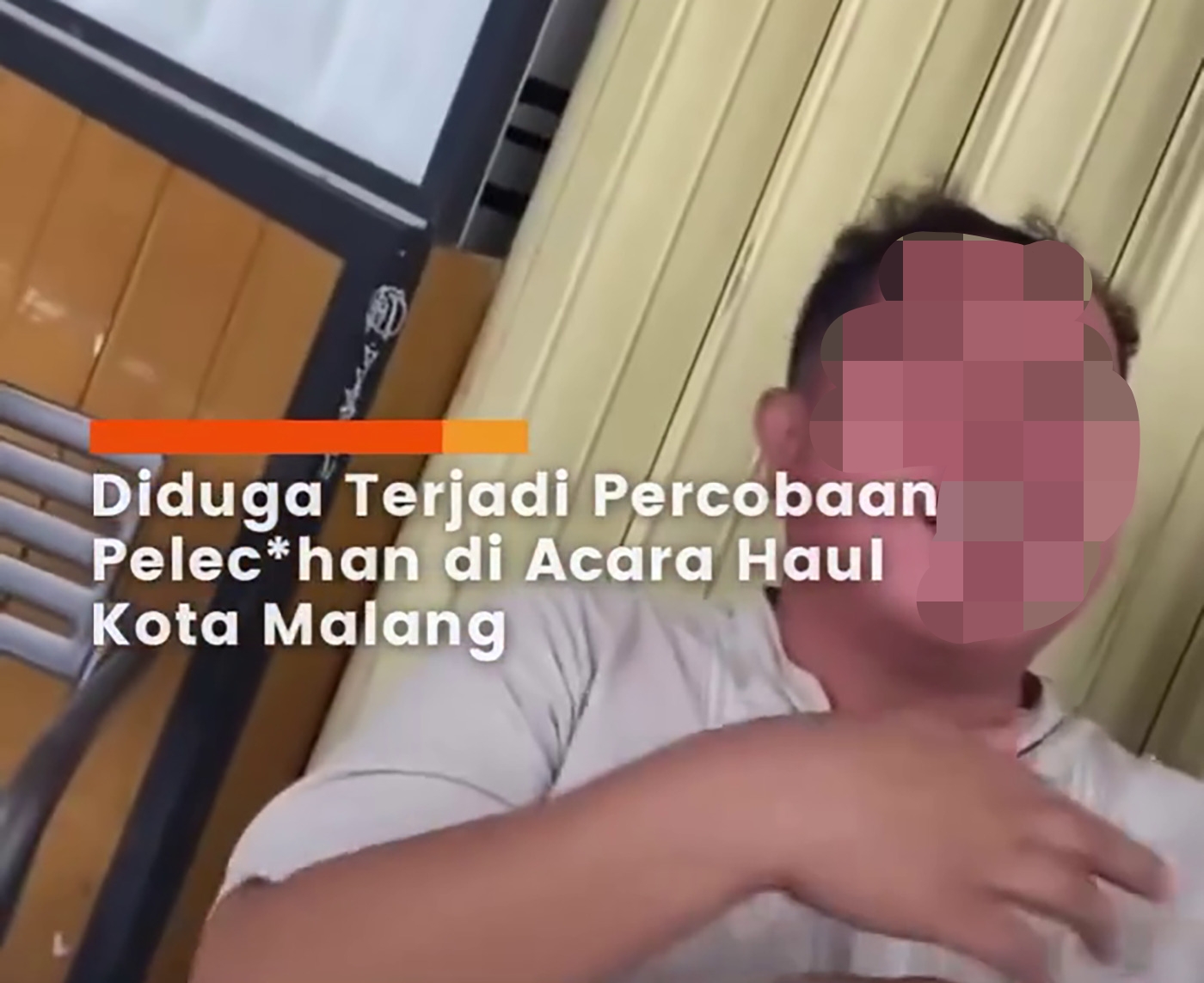 Terduga pelaku percobaan pelecehan seks sesama jenis yang terjadi di tengah acara Haul akbar di Kota Malang, Sabtu (28/12).