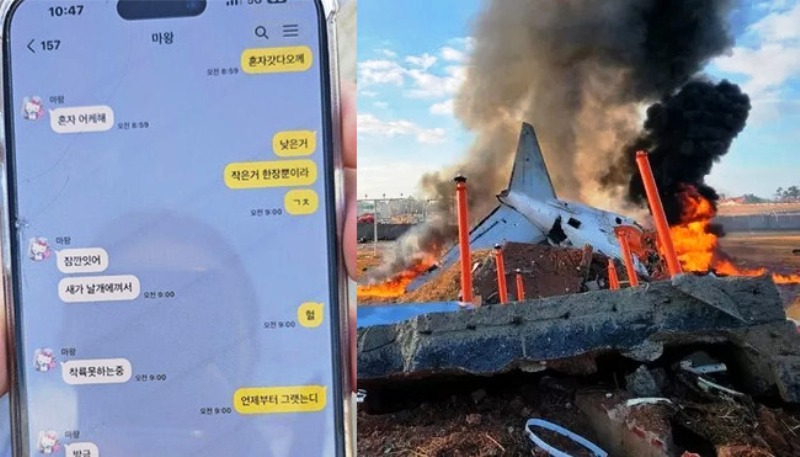 Pesan terakhir dari penumpang Jeju Air sebelum akhirnya putus komunikasi dan foto kecelakaan pesawat Jeju Air.