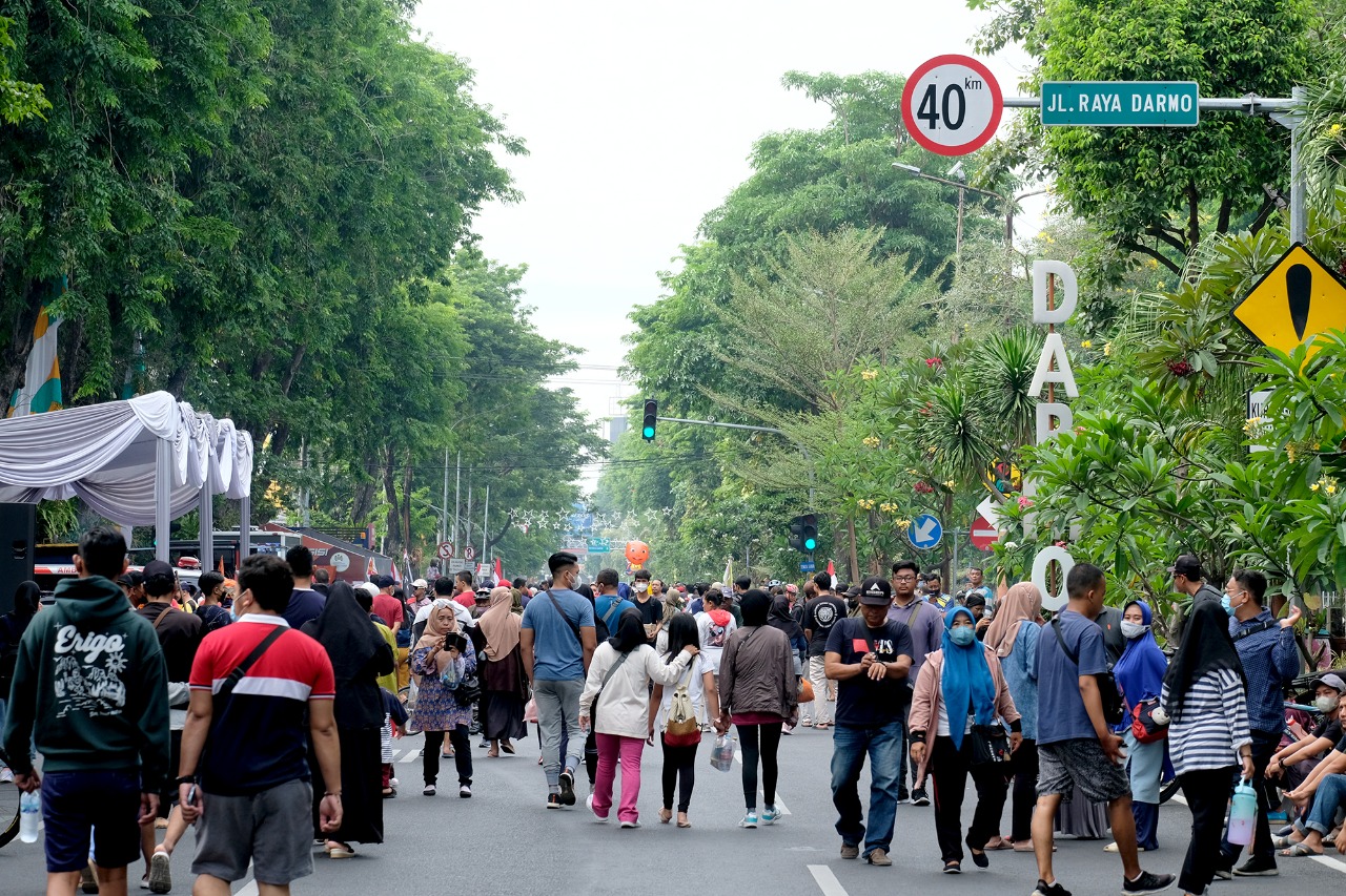 BEBAS POLUSI: Car Free Day digelar di Surabaya untuk mendorong gaya hidup sehat masyarakat.