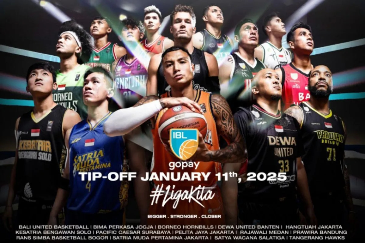 Para ikon dari 14 klub yang akan mengikuti Indonesian Basketball League (IBL) 2025.