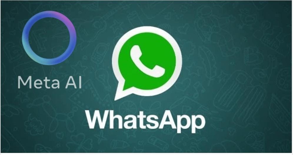 Ilusrltrasi logo Meta AI di Whatsapp.
