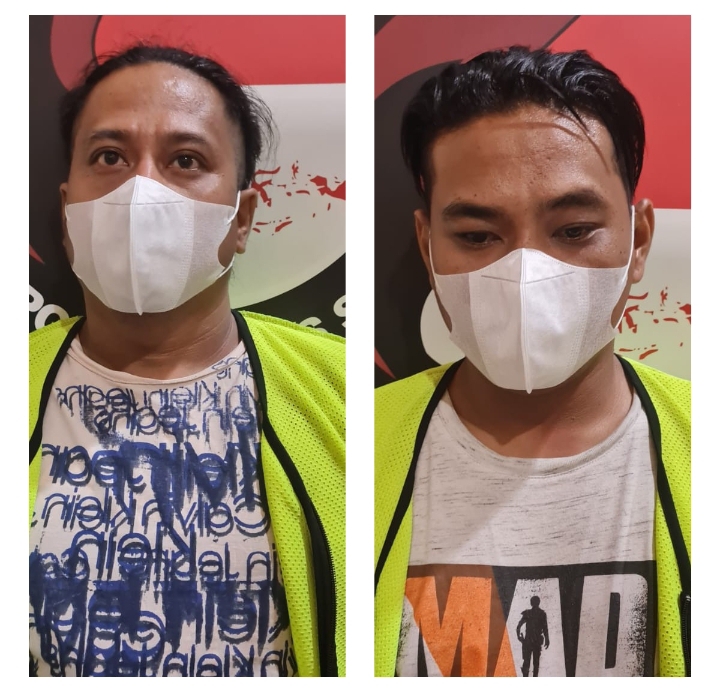 Dua tersangka AWD dan R ditahan di Mapolrestabes Surabaya. (IST)