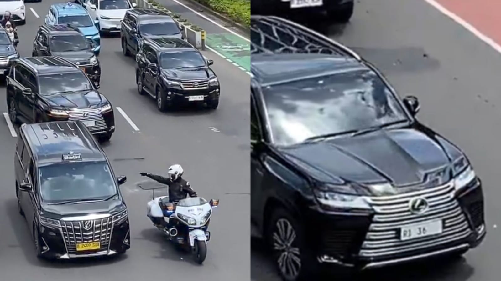 Aksi Patwal mobil menteri RI 36 yang dinilai arogan, warganet beri dukungan pada taksi eksekutif yang melintas.