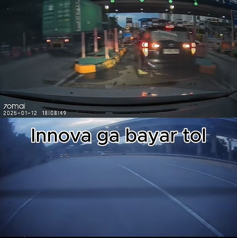 Rekaman dashcam Innova tidak membayar tol di exit Cikarang Barat, Bekasi.
