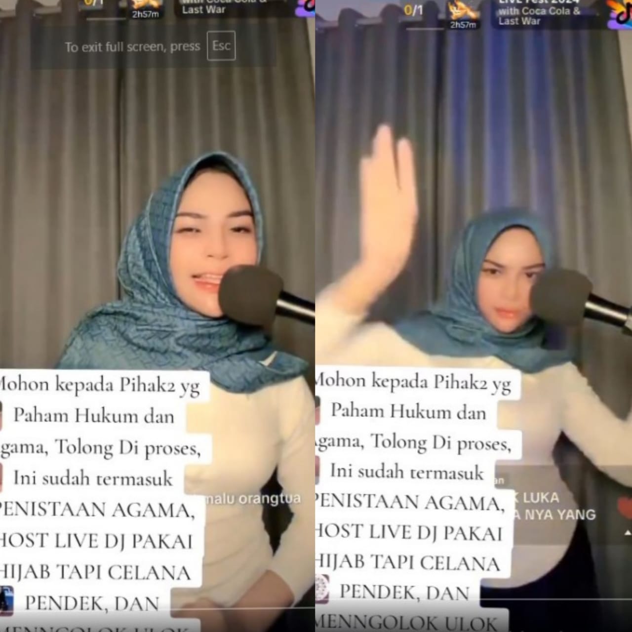 Potongan video live Mira Ulfa, tiktokers yang viral baca ayat Al-Quran sambil diiringi musik DJ.