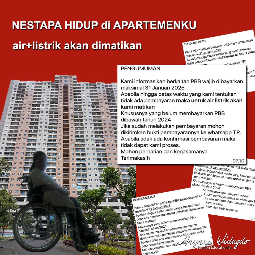 Salah satu penghuni apartemen di Surabaya Barat curhat terkait ancaman pemutusan air dan listrik.