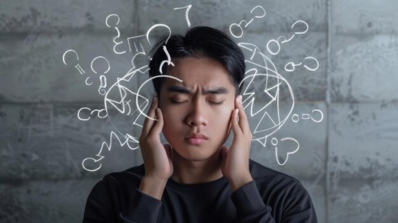 Ilustrasi overthinking pada remaja.
