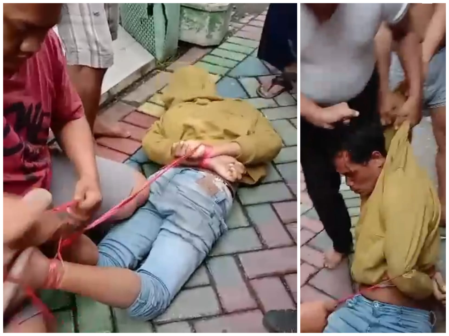 Bandit curanmor yang diamankan warga di Banyu Urip Surabaya.