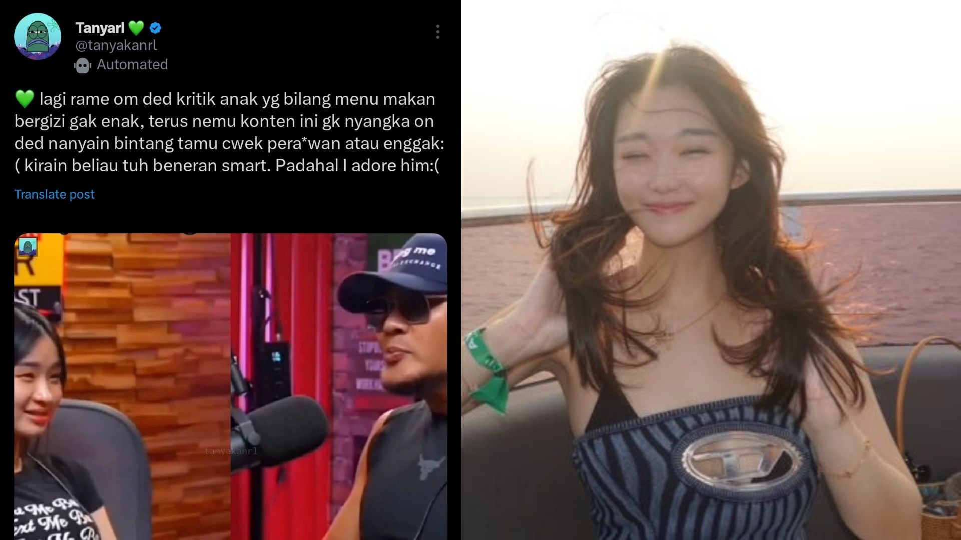 Tangkapan gambar postingan anonim di X dan pernyataan Livy Renata yang menimbulkan huru-hara di warganet.