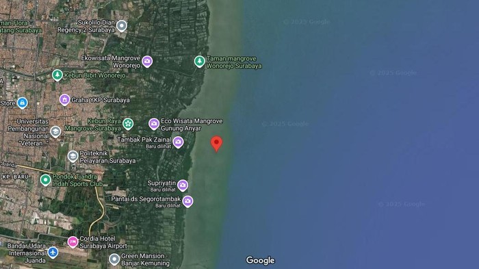 Lokasi HGB seluas 656 hektare di laut Sidoarjo.