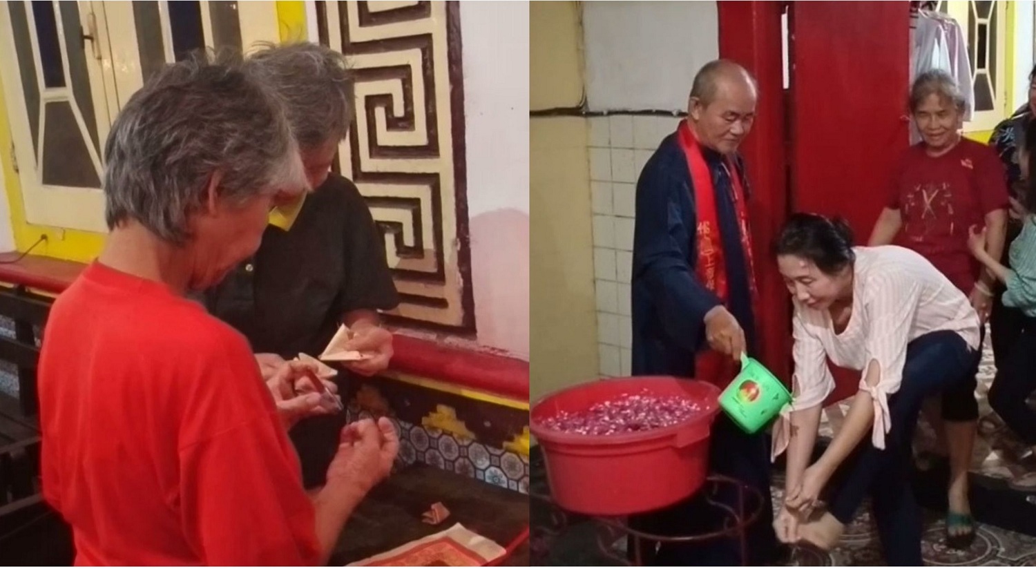 USIR SIAL: Para umat Tri Dharma menggelar ritual memotong kuku dan mencuci kaki dalam tradisi Ciswak di Kelenteng Boen Bio, Surabaya.