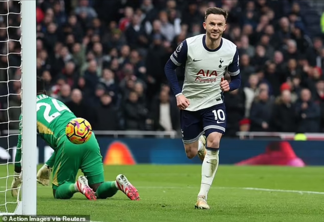 James Maddison pun membalas kritikan Roy Keane dengan gol kemenangan pada menit ke-13 saat melawan United di Stadion Tottenham Hotspur.