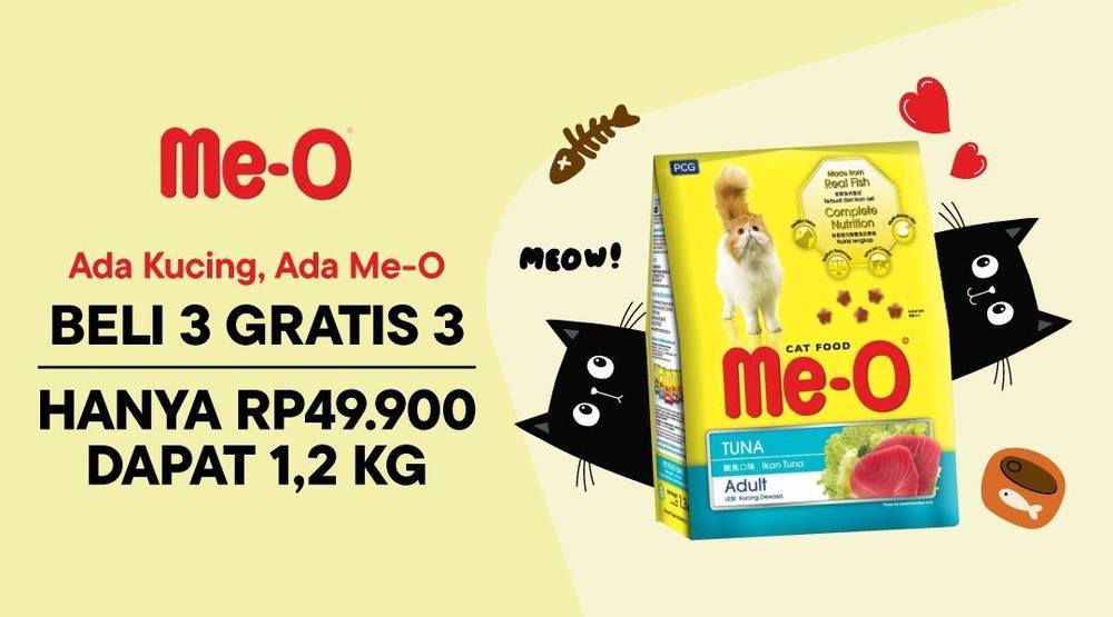 Salah satu merek makanan kucing yang menawarkan berbagai pilihan wet food berkualitas adalah Me-O.