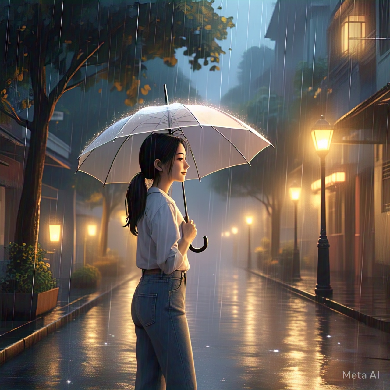 Ilustrasi hujan di Surabaya. (AI)